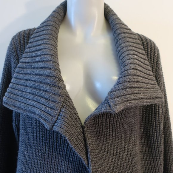 Womens Kookai Gray Knit Open Cardigan Sweater 3/ L* - Picture 5 of 9